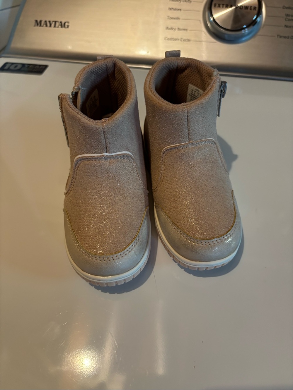 Stride Rite Kids Tan Suede-Look Zip Ankle Boots